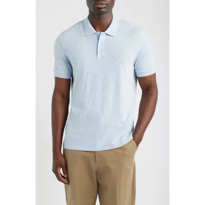 Vince Garment Dyed Cotton Polo In Blue