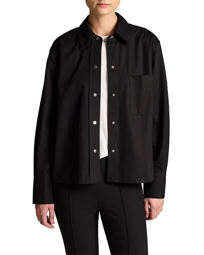 Vince Cotton Snap Closure Shirt In Black