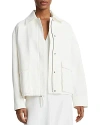 Vince Stretch Cotton Utility Jacket In Off White
