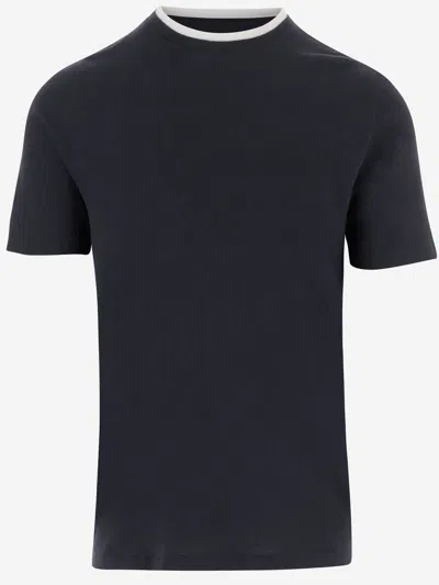 Vince Cotton T Shirt In Blue