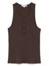 Vince Rib Pima Cotton Henley Tank