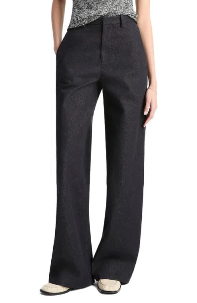 Vince Cotton Twill Wide Leg Pants In Purple