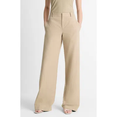 Vince Cotton Wide Leg Pants In Brown