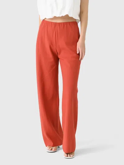 Vince Cotton-blend High-waist Bias Pant In Terra In Orange