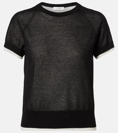 Vince Cotton-blend T-shirt In Black