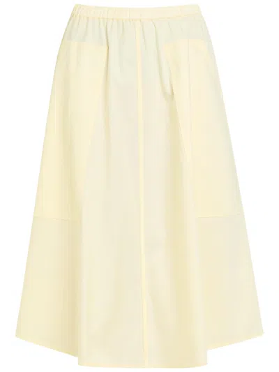 Vince Cotton-poplin Midi Skirt In Yellow