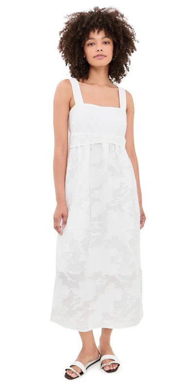 Vince Sleeveless Mixed-media Dress In White