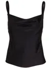 Vince Adjustable Strap Cowl Neck Slip Cami In Black