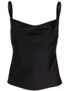 Vince Adjustable Strap Cowl Neck Slip Cami In Black