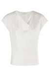 Vince Cowl Nk Cap Slv Blouse In White