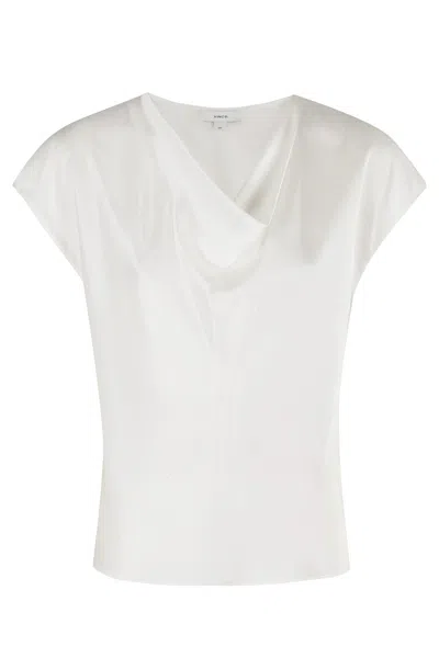 Vince Cowl Cap In White