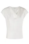 Vince Cowl Nk Cap Slv Blouse In White