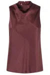 Vince Cowl-neck Bias Satin Top In Blr Black Rose