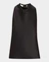 Vince Cowl-neck Bias Satin Top In Black