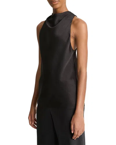 VINCE COWL NECK BIAS SATIN TOP