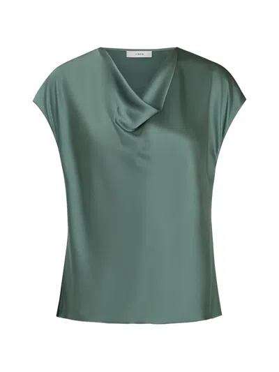 Vince Cowl-neck Blouse In Green