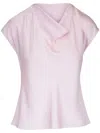 Vince Cowl Neck Cap Sleeve Silk Blouse In Pink