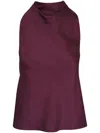 Vince Cowl Neck Blouse In Red