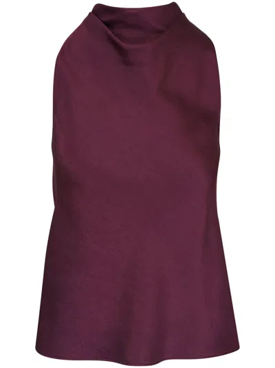 Vince Cowl Neck Blouse In Red