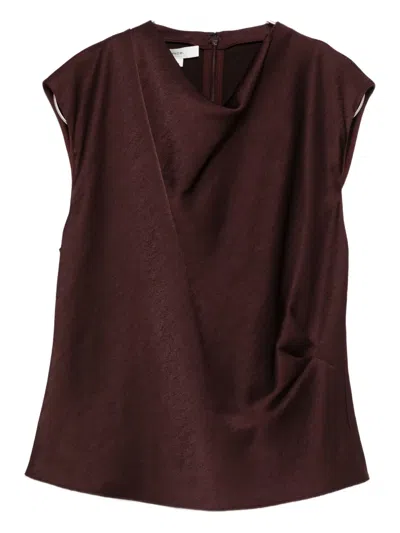 Vince Cowl-neck Blouse In Red