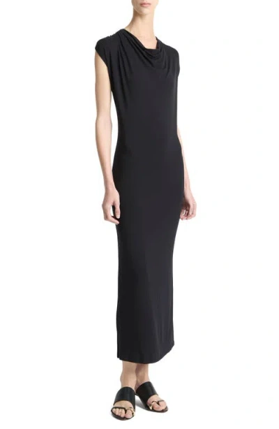 VINCE VINCE COWL NECK CAP SLEEVE MAXI DRESS