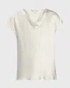 Vince Cowl-neck Cap-sleeve Satin Blouse