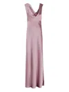 Vince Draped Cowl Maxi Dress In Pink
