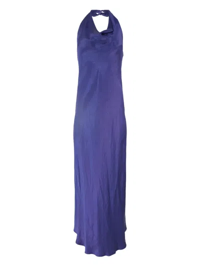 Vince Cowl-neck Halter Dress In Blue