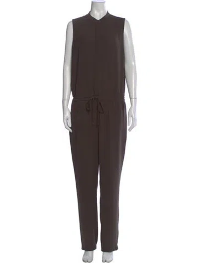 Pre-owned Vince Cowl Neck Jumpsuit In Brown
