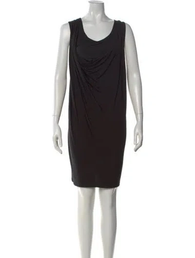 Pre-owned Vince Cowl Neck Knee-length Dress In Black