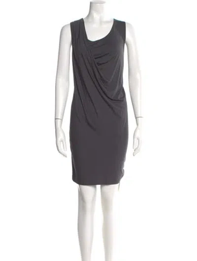 Pre-owned Vince Cowl Neck Mini Dress In Gray
