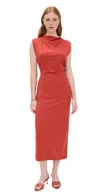 Vince Cowl Neck Muscle Tee Dress Brick Rose In Red
