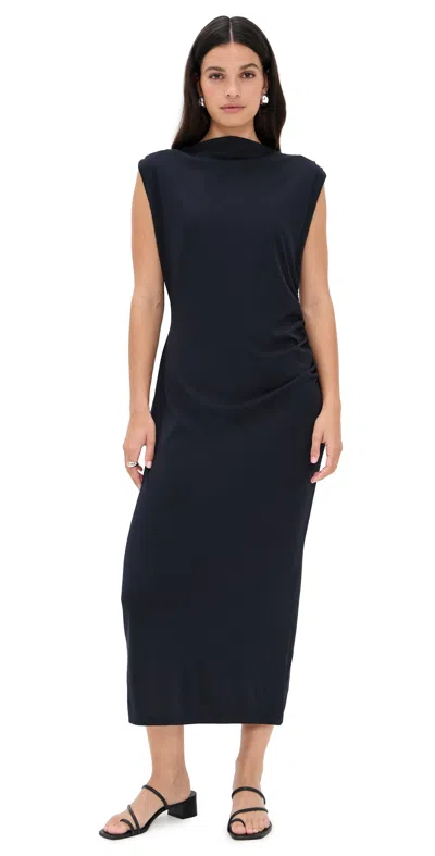 Vince Cowl Neck Muscle Tee Dress Coastal In Blue