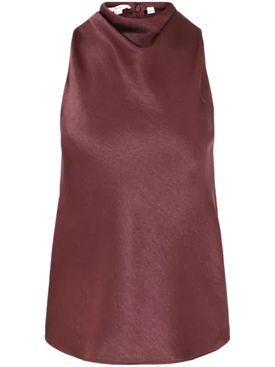 VINCE COWL-NECK SATIN BLOUSE