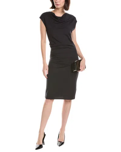 Vince Cowl Neck Side Drape Dress In Multi