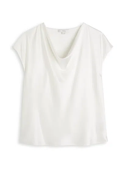 Vince Cowl-neck Silk Blouse In White