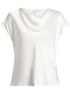 Vince Cowl-neck Silk Blouse In Neutrals