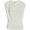 Vince Sleeveless Draped Cowl Neck Top Gesso In White
