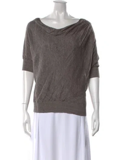 Pre-owned Vince Cowl Neck Sweater In Gray