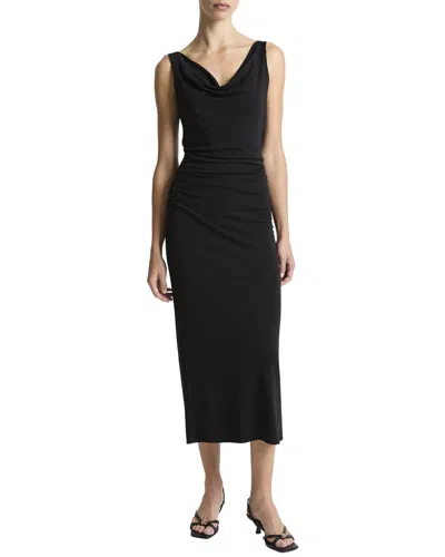 Vince Cowl Neck Tank Dress In 001blk-black