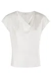 Vince Cowl Nk Cap Slv Blouse In White
