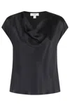 Vince Cowl-neck Cap-sleeve Satin Blouse