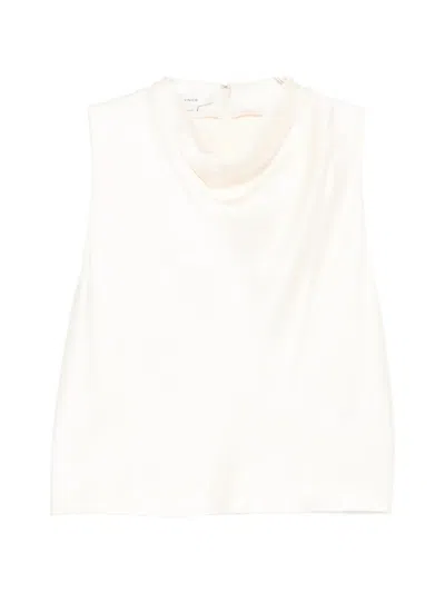 Vince Cowl-neck Sleeveless Top In Neutral