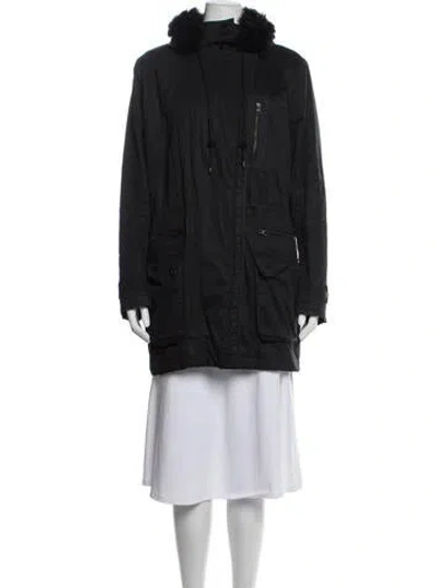 Pre-owned Vince Coyote Parka In Black