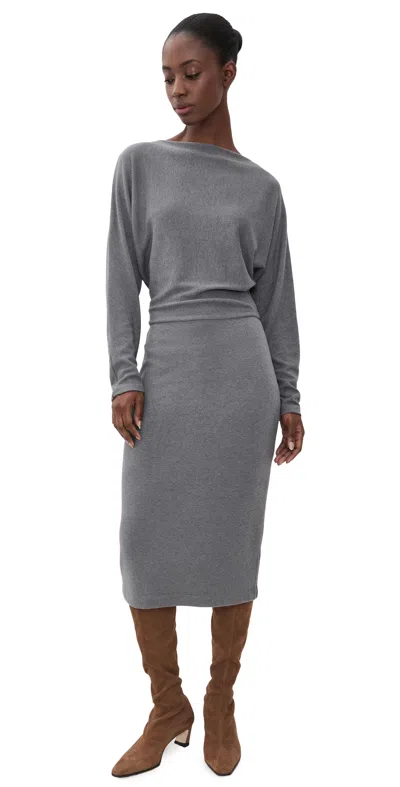 Vince Cozy Midi Dress Dk H Grey In Gray