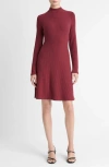 Vince Cozy Ribbed Knit Dress In Red