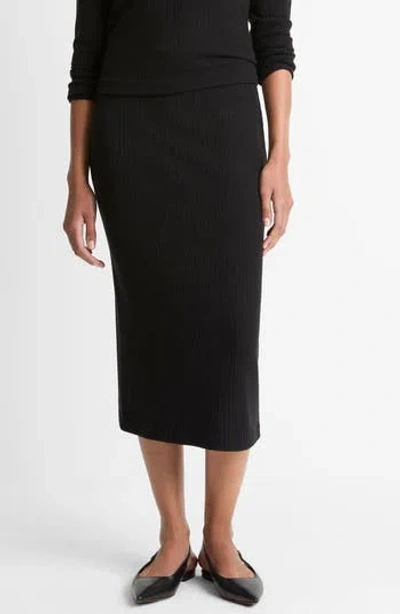 Vince Cozy Rib Skirt In Black