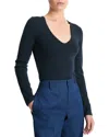 Vince V-neck Knit Top In Blue