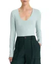 Vince V-neck Knit Top In H Aqua Mineral