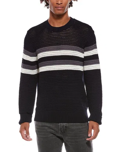 Vince Crafted Crochet Chest Stripe Shirt In Multi